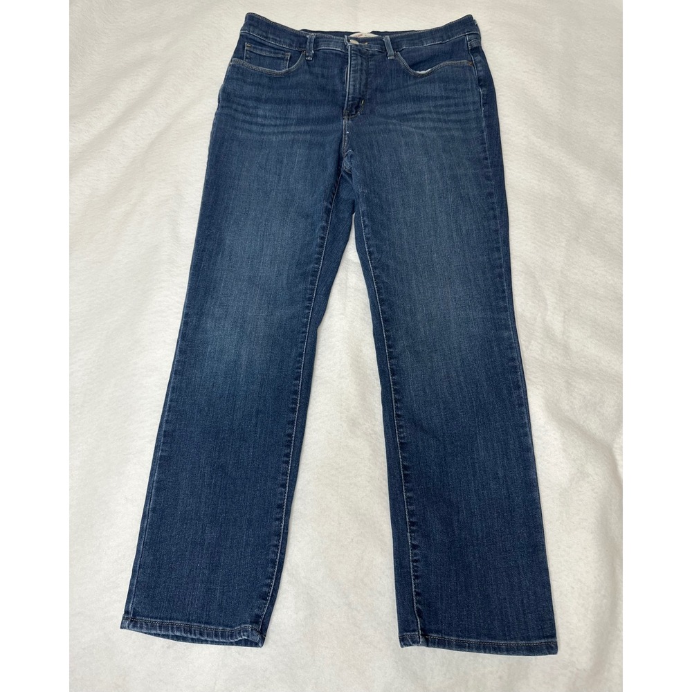Levi Strauss Signature Straight Jeans Womens 12S Blue Mid Rise Stretch Good - Picture 2 of 9